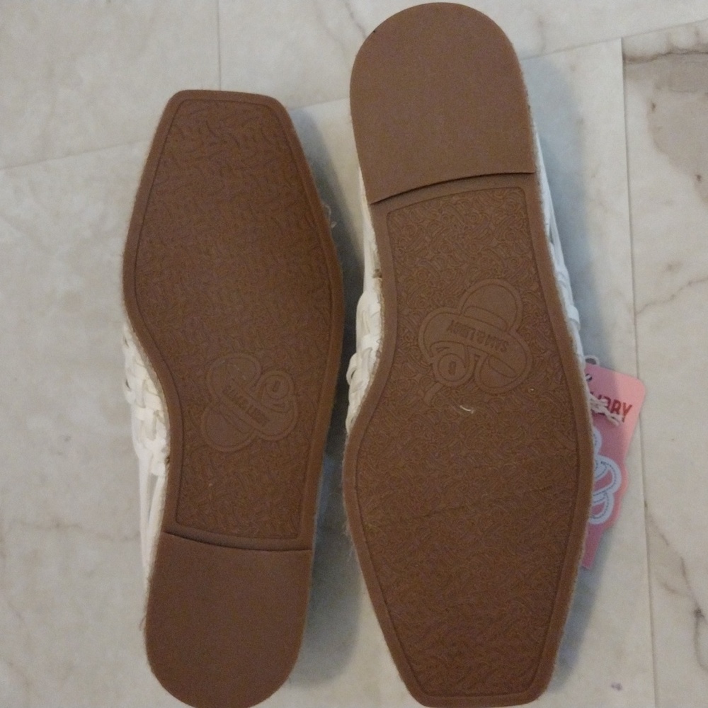 Sam & Libby Cream Woven Espadrille Loafers - Picture 6 of 8